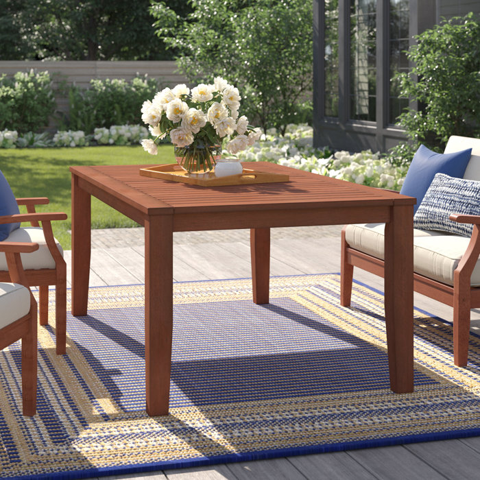 Three Posts™ Hursey Rubberwood Outdoor Dining Table & Reviews Wayfair